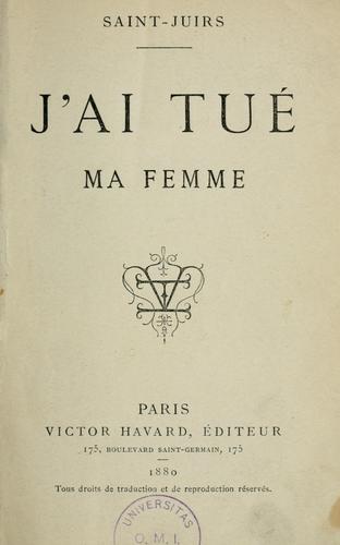 J'ai tué ma femme