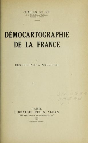 Démocartographie de la France by Charles Du Bus cover