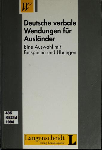 Deutsche verbale Wendungen für Ausländer by Claus Köhler cover