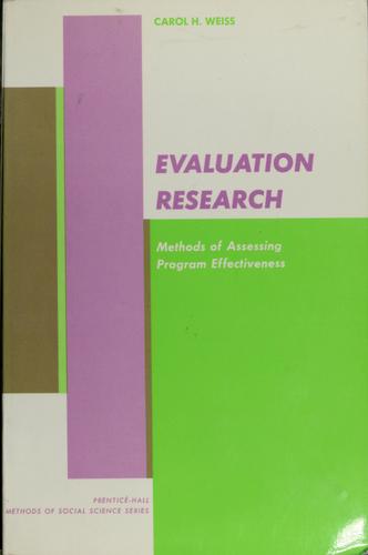 Evaluation research: methods for assessing program effectiveness