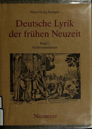 Deutsche Lyrik der frühen Neuzeit by Hans-Georg Kemper cover