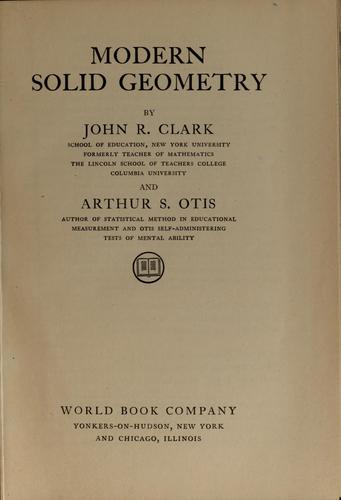 Modern solid geometry