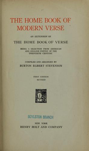 The Home Book of Modern Verse