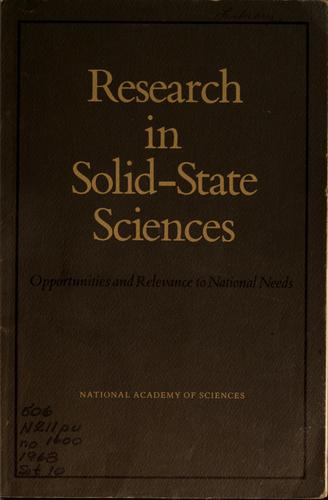 Research in solid-state sciences