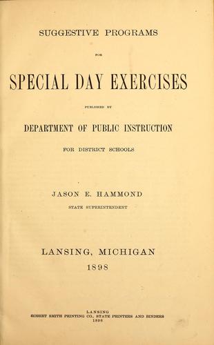 Suggestive programs for special day exercises