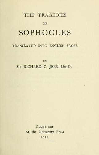 The tragedies of Sophocles