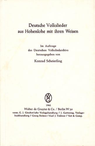 Deutsche Volkslieder aus Hohenlohe mit ihren Weisen by Konrad Scheierling cover