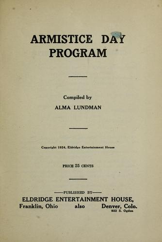 Armistice Day program