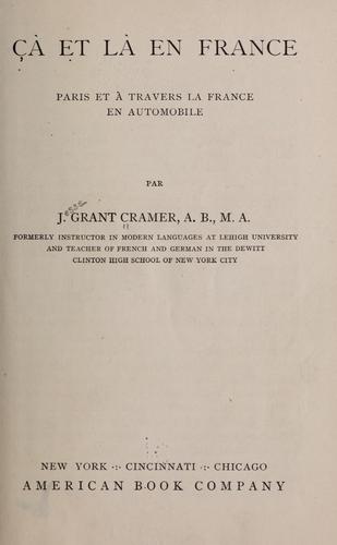 Çà et là en France by Jesse Grant Cramer cover