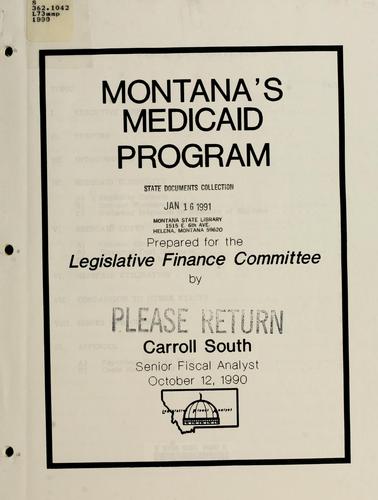 Montana's medicaid program by Carroll South cover