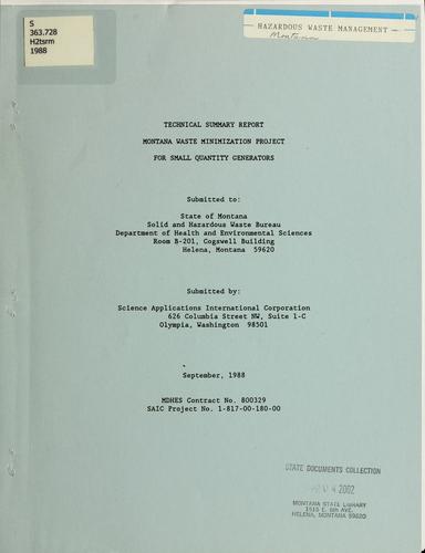 Technical summary report
