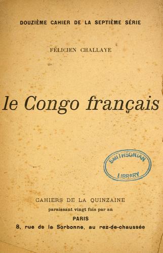 Le Congo français by Félicien Challaye cover