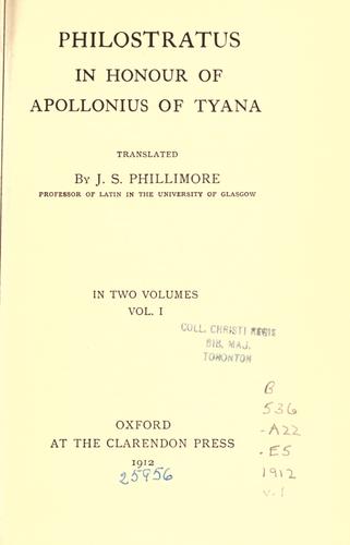 The life of Apollonius of Tyana