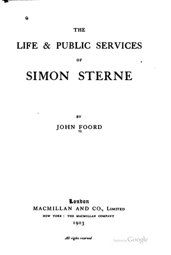 The life & public services of Simon Sterne
