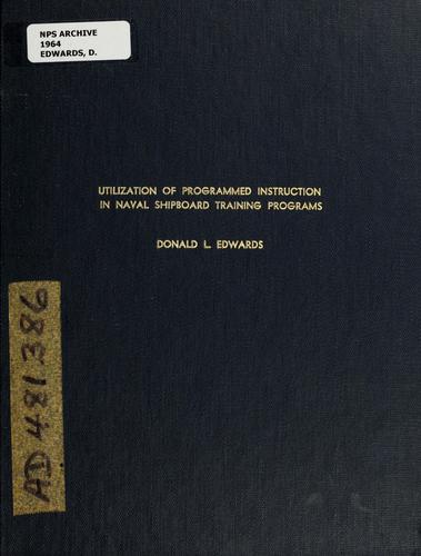 Utilization of Programmed Instruction in Naval Shipboard Training Programs