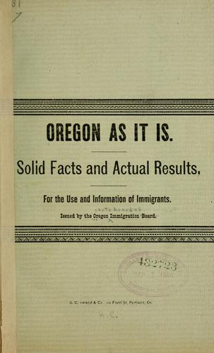 Oregon as it is