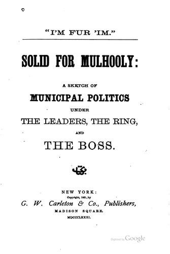 Solid for Mulhooly: A Sketch of Municipal Politics Under the Leaders, the ..