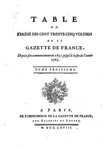 La Gazette de France by  cover
