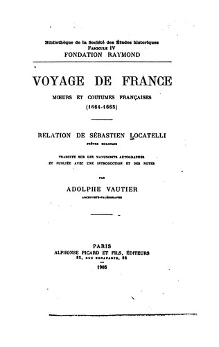 Voyage de France by Locatelli, Sebastiano cover