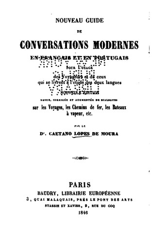 Nouveau guide de conversations modernes en français et en portugais pour l ... by Caetano Lopes de Moura cover