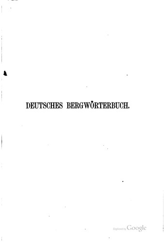 Deutsches bergwörterbuch by Heinrich Veith cover