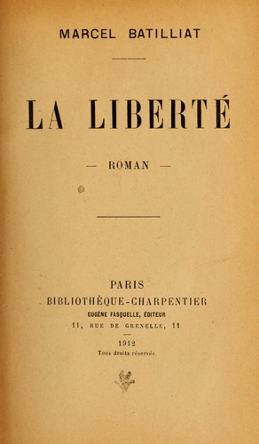 La liberté by Batilliat, Marcel cover