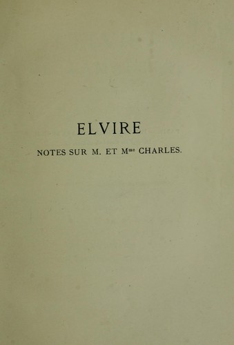 L'Elvire de Lamartine