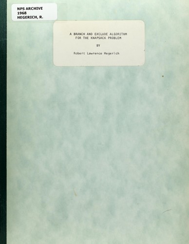 A branch and exclude algorithm for the knapsack problem