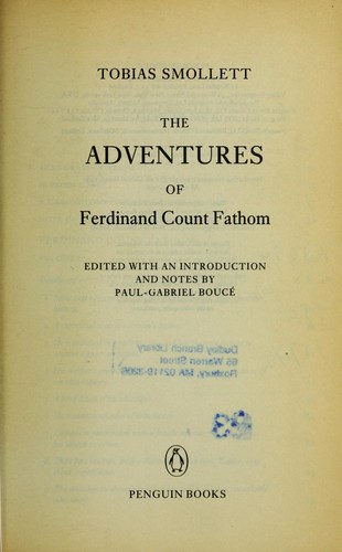 The adventures of Ferdinand Count Fathom