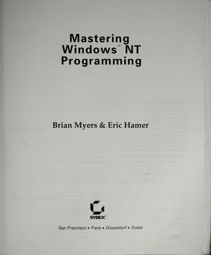 Mastering Windows NT programming