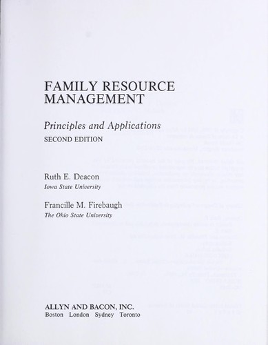 Family resource management