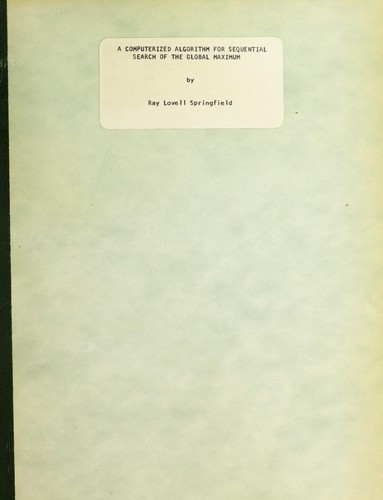 A computerized algorithm for sequential search of the global maximum