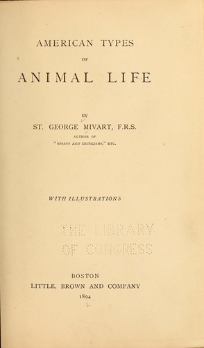 American types of animal life by St. George Jackson Mivart cover