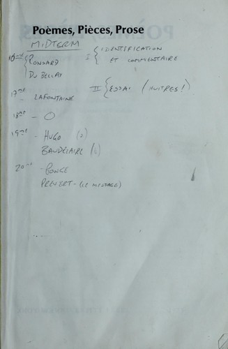 Poèmes, pièces, prose by Peter Schofer cover
