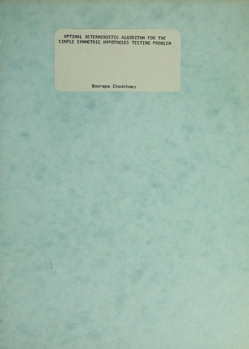 Optimal deterministic algorithm for the simple symmetric hypotheses testing problem by Boorapa Chodchoey cover