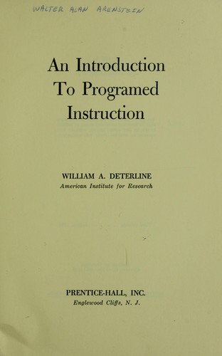 An introduction to programed instruction
