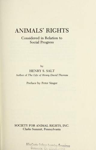 Animals' rights by Henry Stephens Salt cover