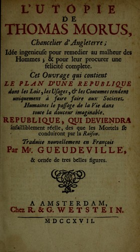 L'Utopie by Thomas More cover