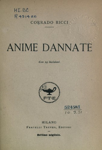 Anime dannate by Ricci, Corrado cover