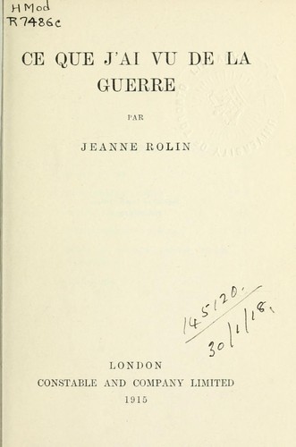 Ce que j'ai vu de la guerre