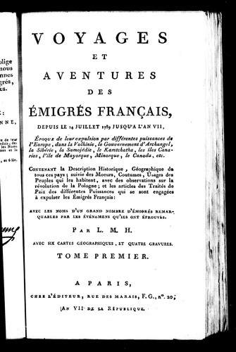 Voyages et aventures des émigrés français