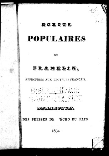 Ecrits populaires de Franklin