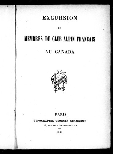 Excursion de membres du Club alpin français au Canada