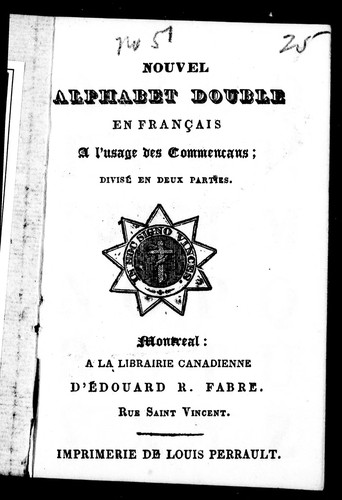 Nouvel alphabet double en français à l'usage des commencans by  cover