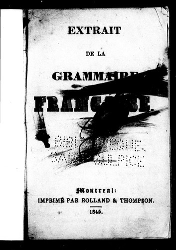 Extrait de la grammaire française