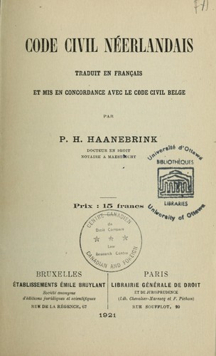 Code civil néerlandais by Pays-Bas cover