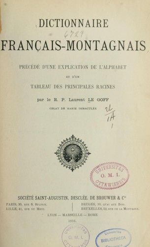 Dictionnaire français-montagnais by Laurent Le Goff cover