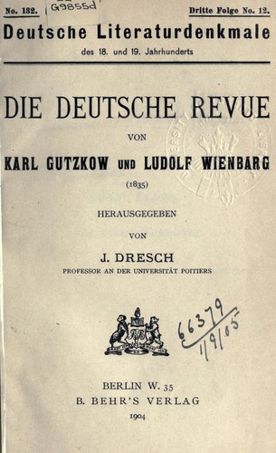 Die deutsche Revue (1835) by Karl Gutzkow cover