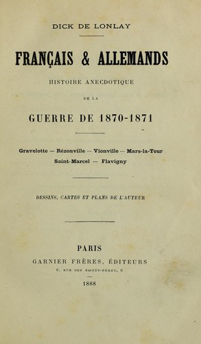Français & allemands by Dick de Lonlay cover
