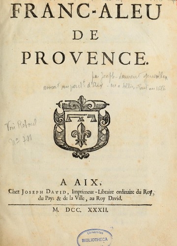 Franc-alleu de Provence by Joseph Laurent Gensollen cover